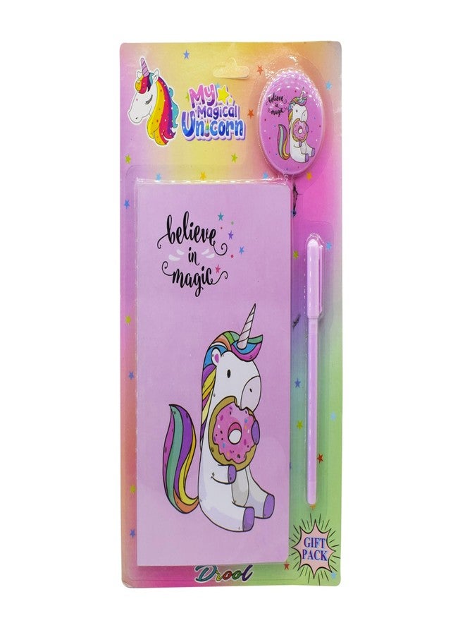 Asera Cartoon Stationery Gift Set for Kids Diary, Pen & Badge Stationery Set for Boys/Girls Party Favor Return Gift Set for Girls Birthday Gift (Unicorn 1 Pc) - Image 1